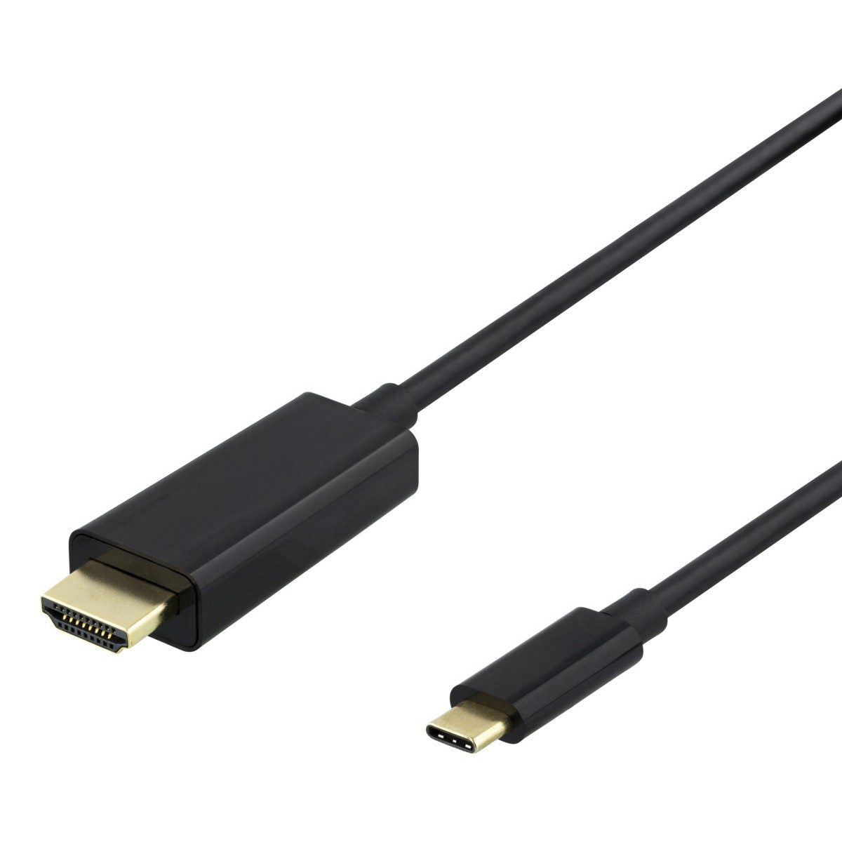 DELTACO Kabel USB-C - HDMI 4K UHD, pozlaćen, 1m,CRNI