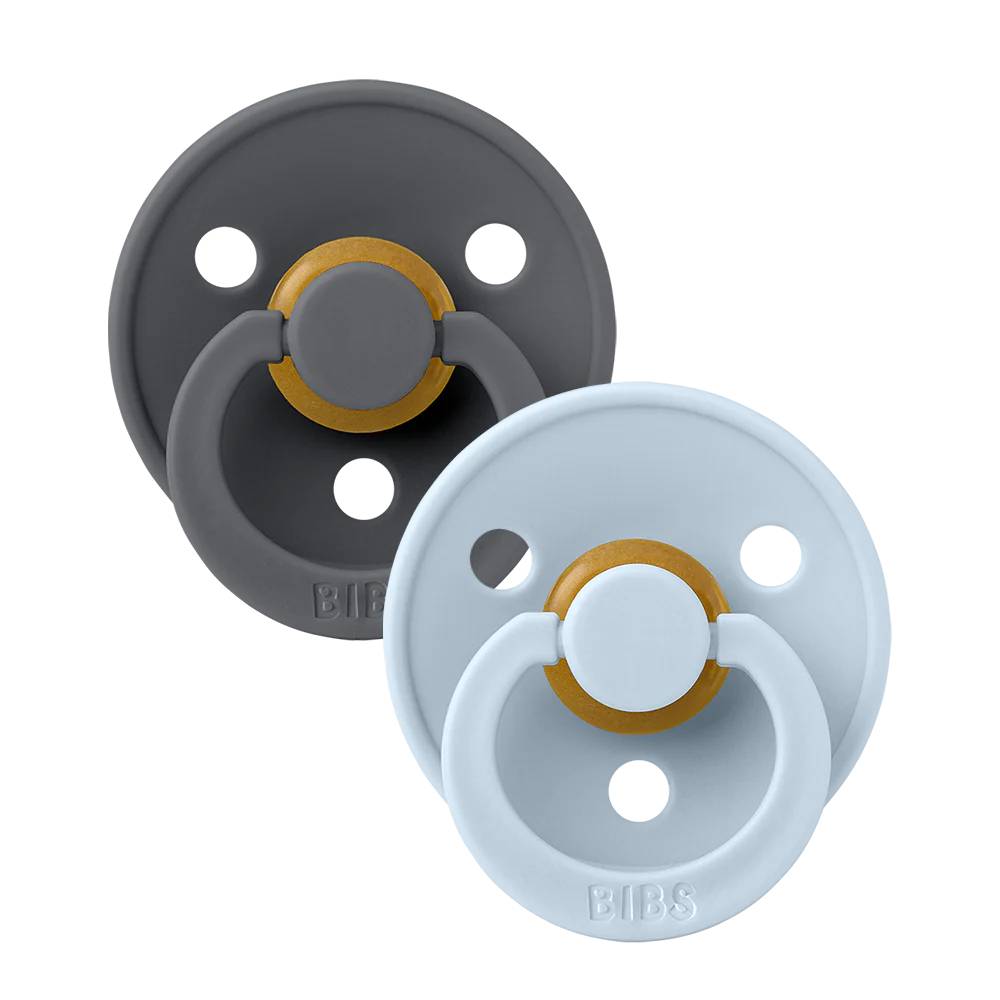 BIBS Colour dude (okrugle) - Iron/Baby Blue (vel.2)
