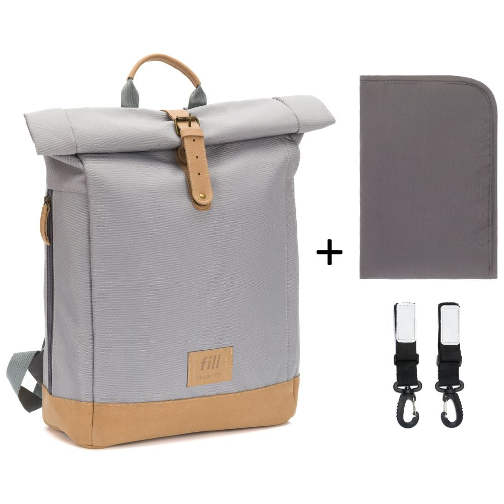 Fillikid torba/ruksak za mamu Rolltop Berlin - Stone grey