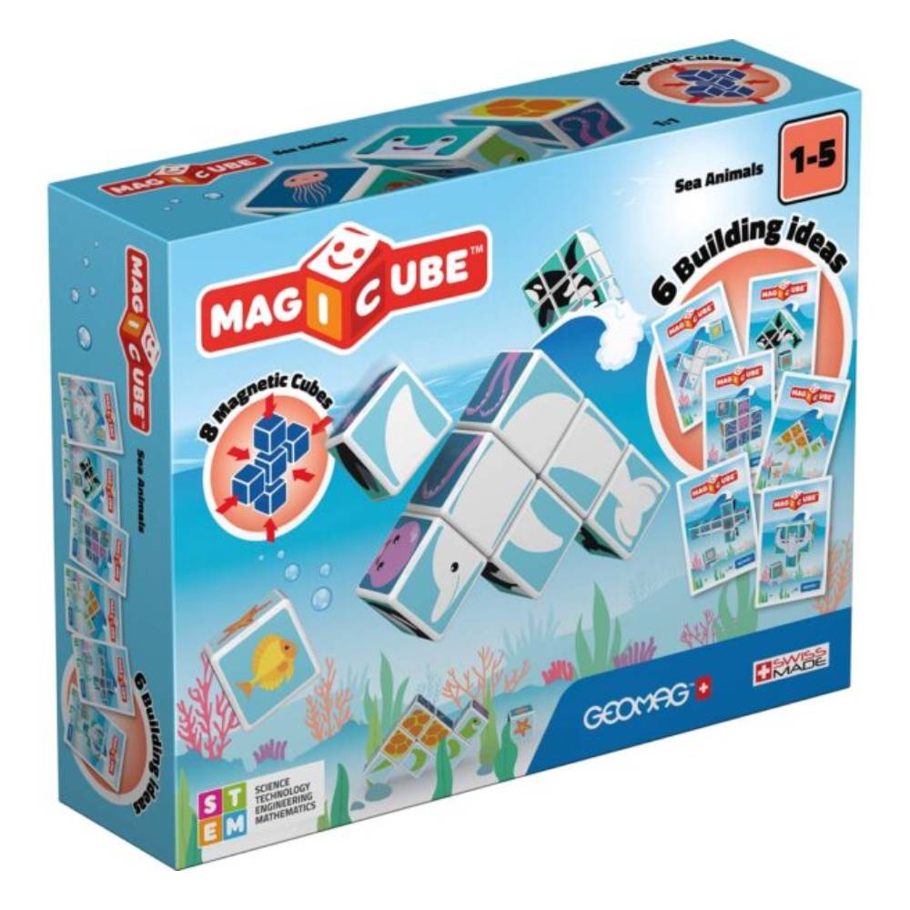 Geomag magnetne kocke i kartice, Morske životinje 11 kom