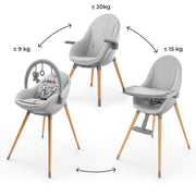 Kinderkraft Hranilica Fini UP 3u1, Grey