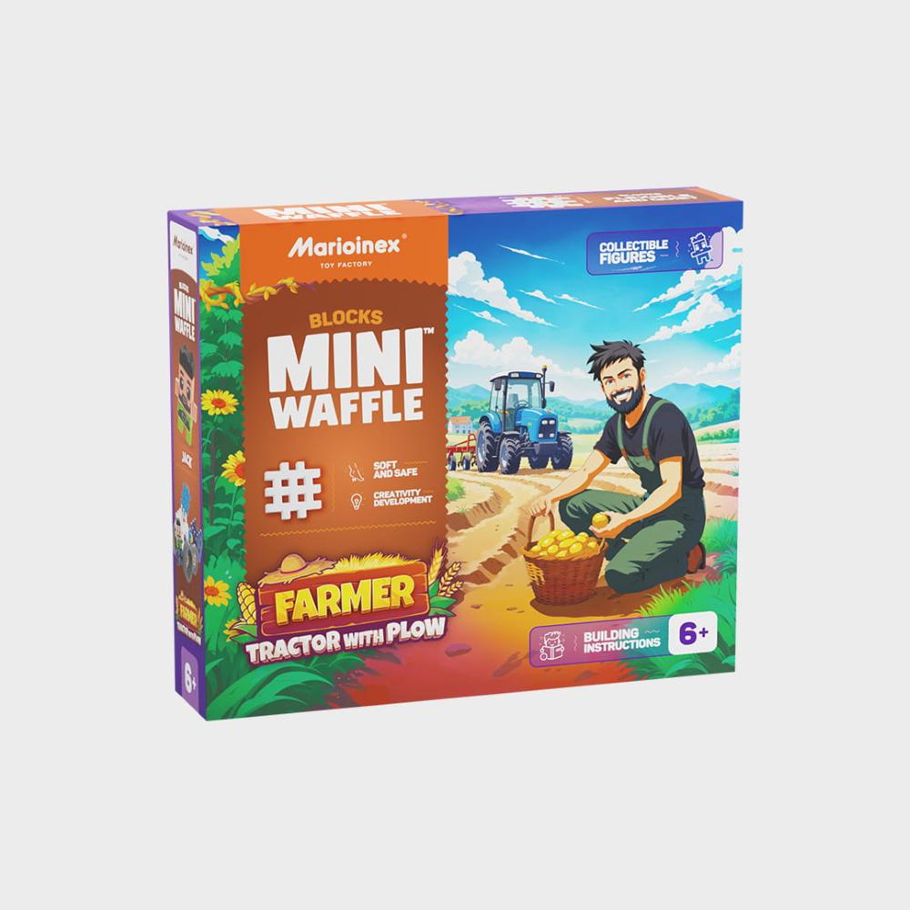 Marioinex Mini Waffle Farmer 50 kom - Tractor with Plow