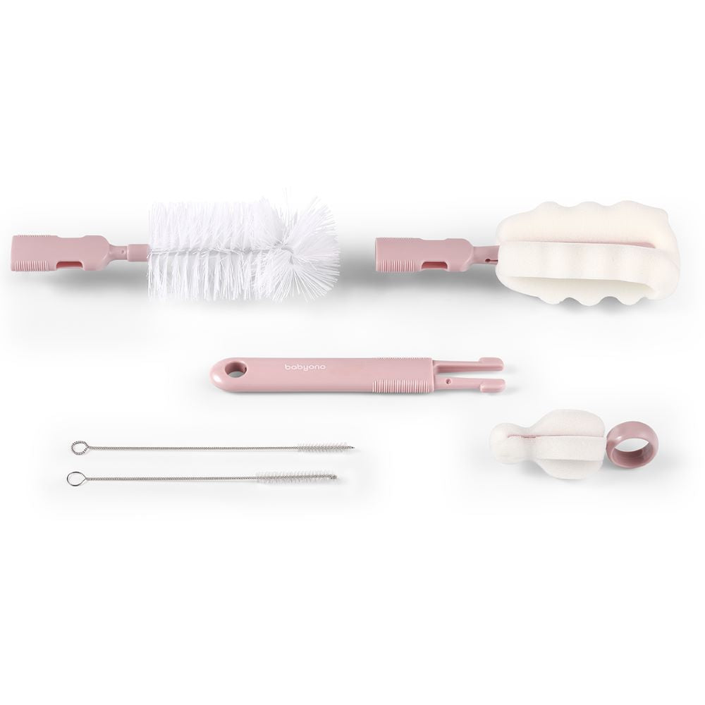 BabyOno Set za čišćenje bočica - Roza