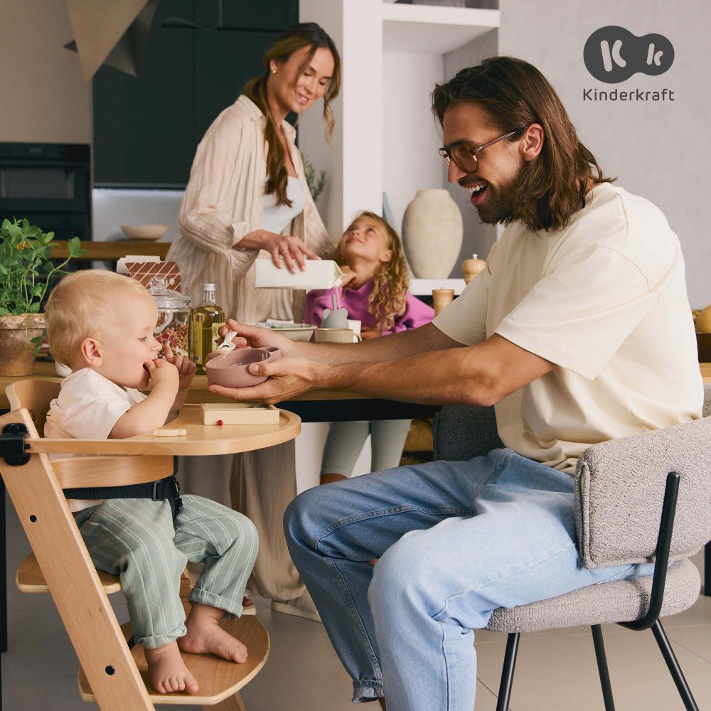 Kinderkraft hranilica ENOCK - Sivo-smeđa