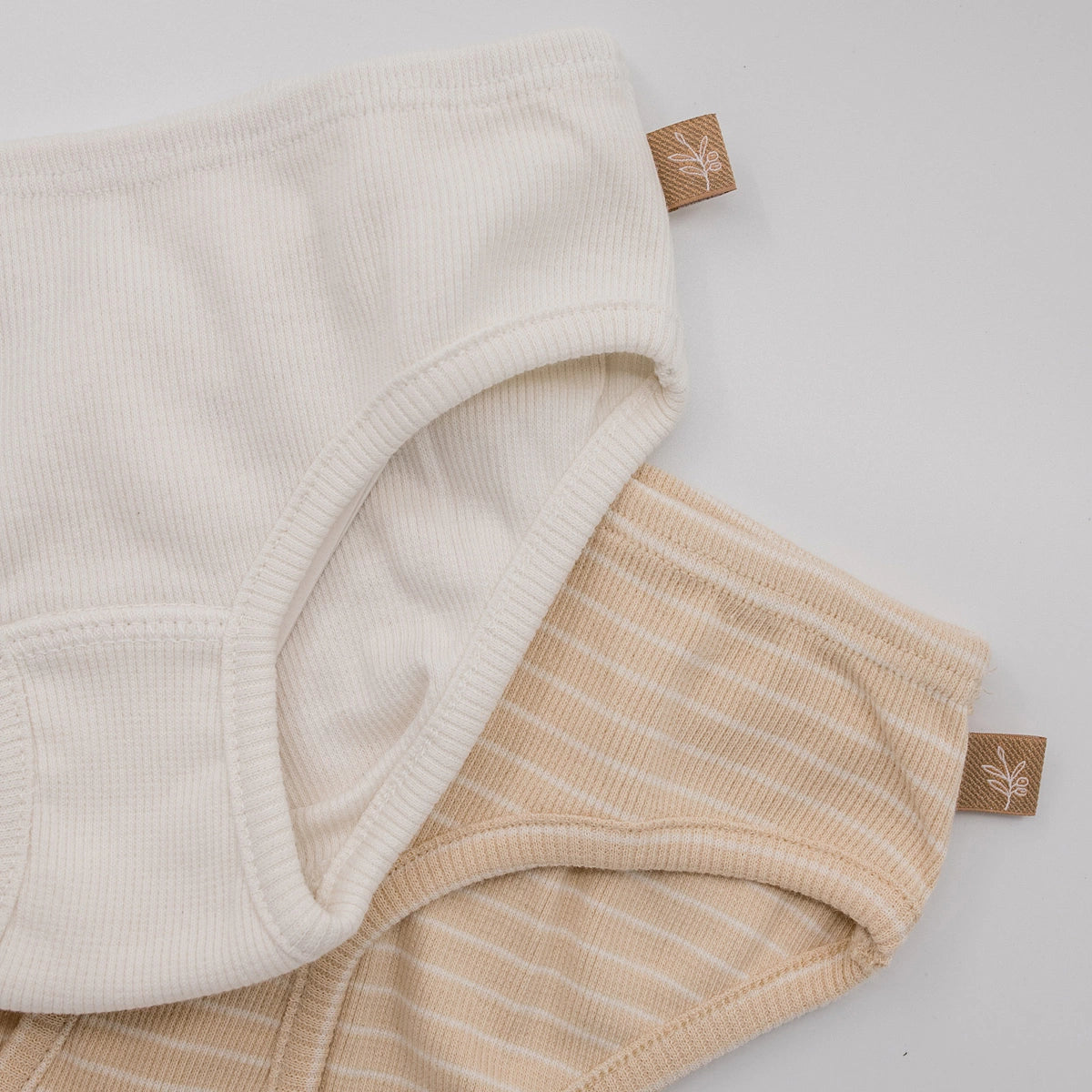 Lunilou - Gaćice za djevojčice s prugama, Sand/Off White, 2 kom, vel. 128/134