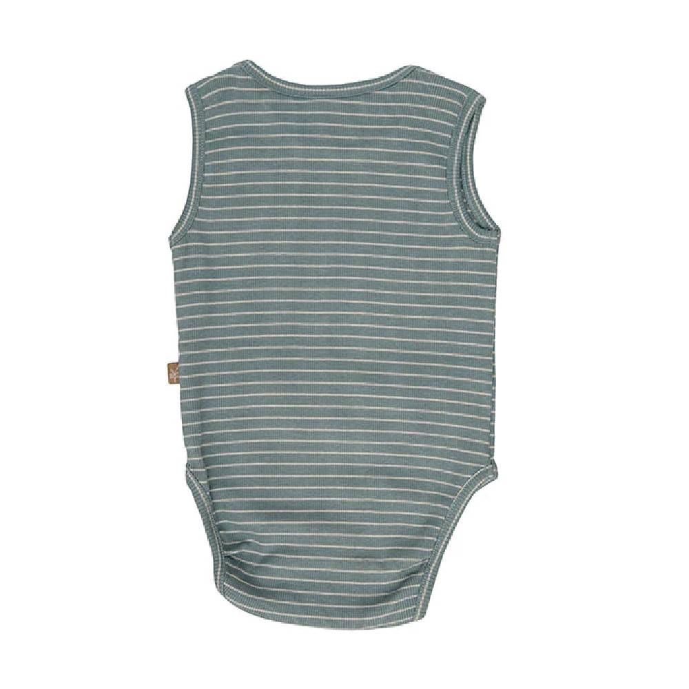Lunilou - Rebrasti bodi bez rukava s prugama, Silver Blue/ Iced Latte, vel. 68/74