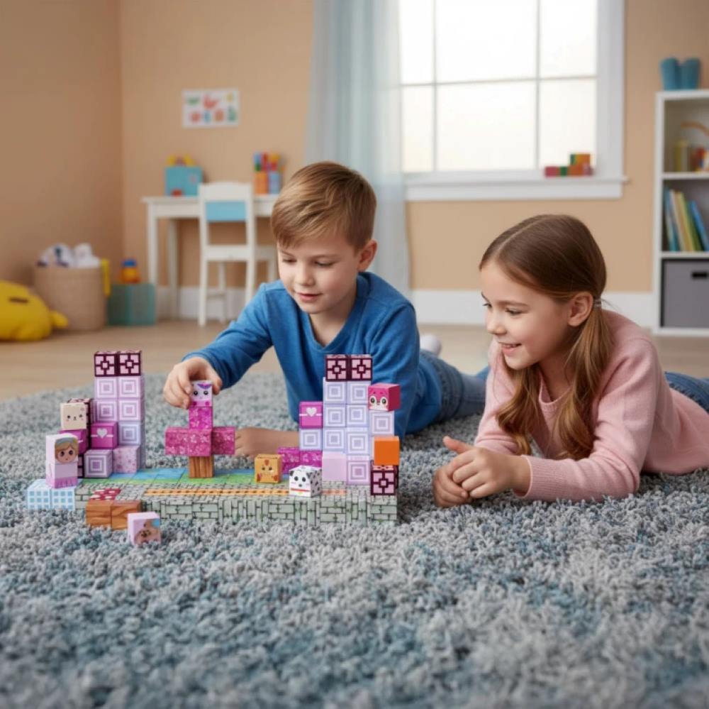 Magnetni set građevinske kocke Ljubimci - 140 dijelova