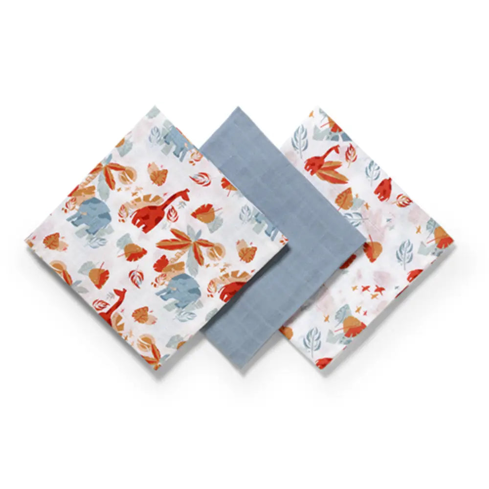 BabyOno Tetra pelene Muslin Safari, pastelno plava