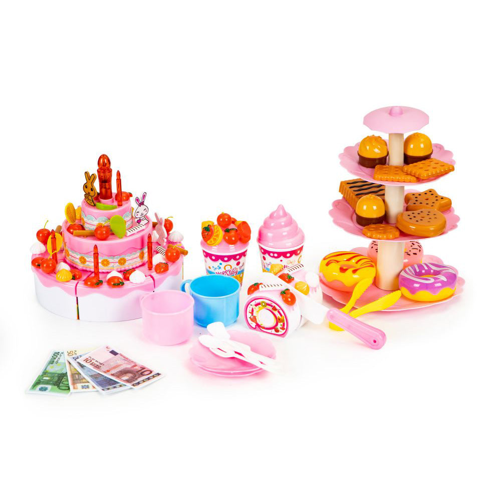 Ecotoys Set za rođendansku tortu s dodacima, 125 elemenata 3 god+