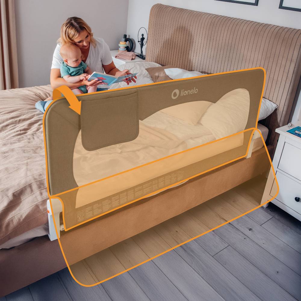 Lionelo zaštitna ograda za krevet Hanna 150x66 cm, Beige Melange