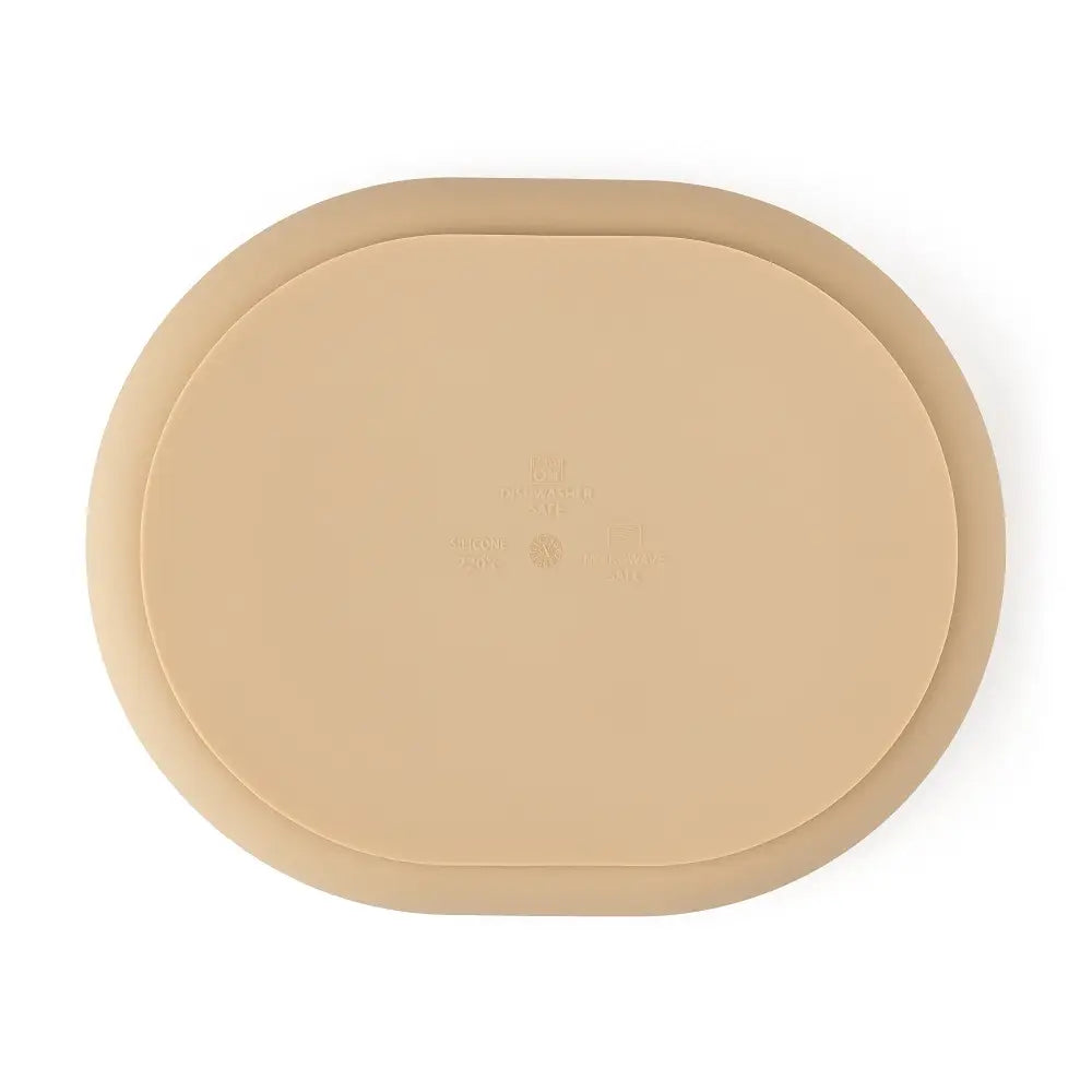 PETITE&MARS Silikonski ovalni tanjur s odjeljcima i vakuumom 6 m+ Take&Match, Desert Sand