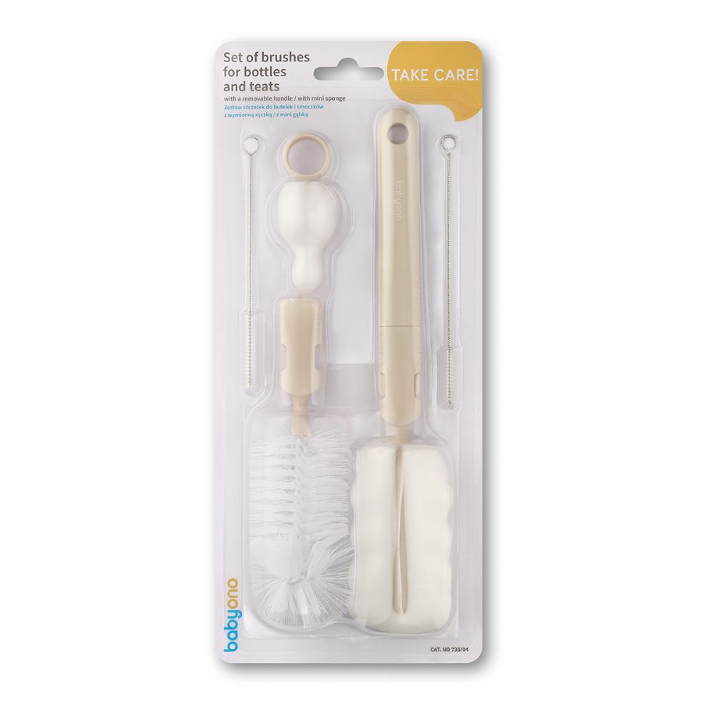 BabyOno Set za čišćenje bočica - Bež