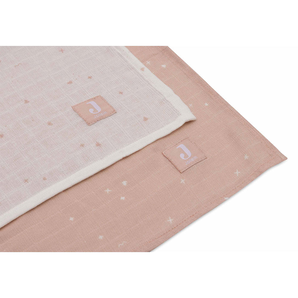 Jollein Twinkling Swaddle tetra pelene za povijanje 115x115 cm 2 kom, Wild Rose