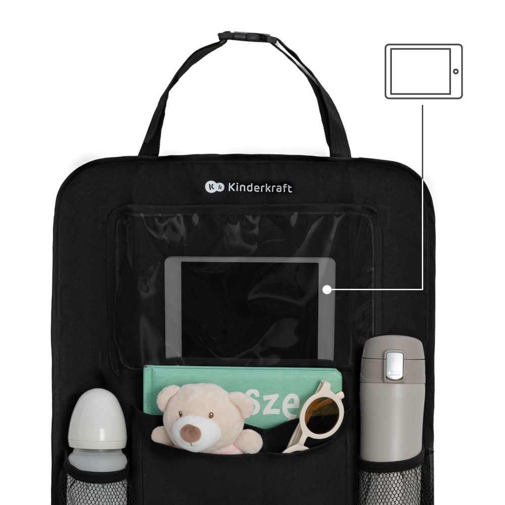 Kinderkraft organizator za auto 2u1, crni