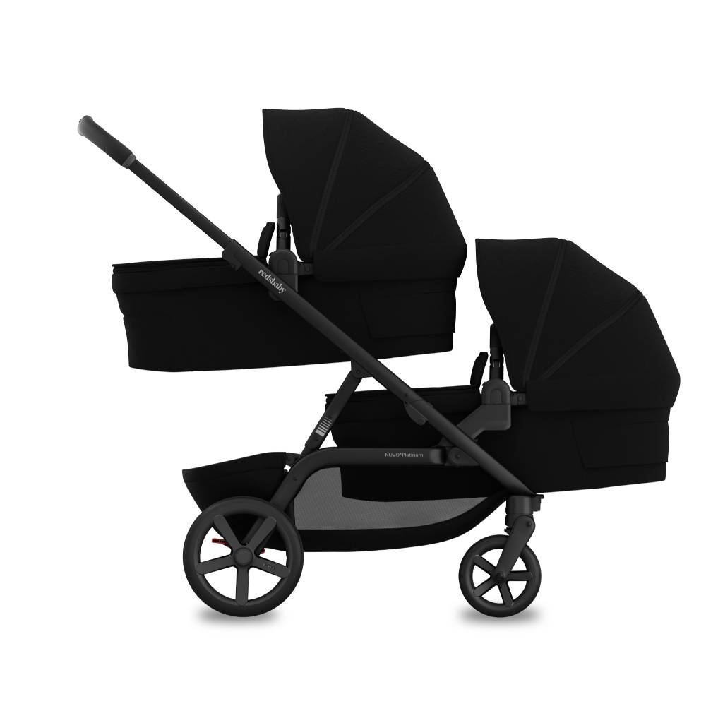 REDSBABY NUVO 2 Twin dječja kolica za blizance 2u1 - Platinum Black
