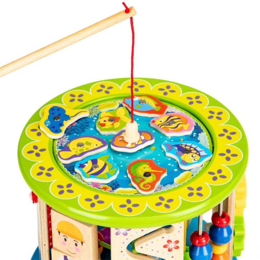 Ecotoys Drveni edukativni valjak s igrama 3 god+