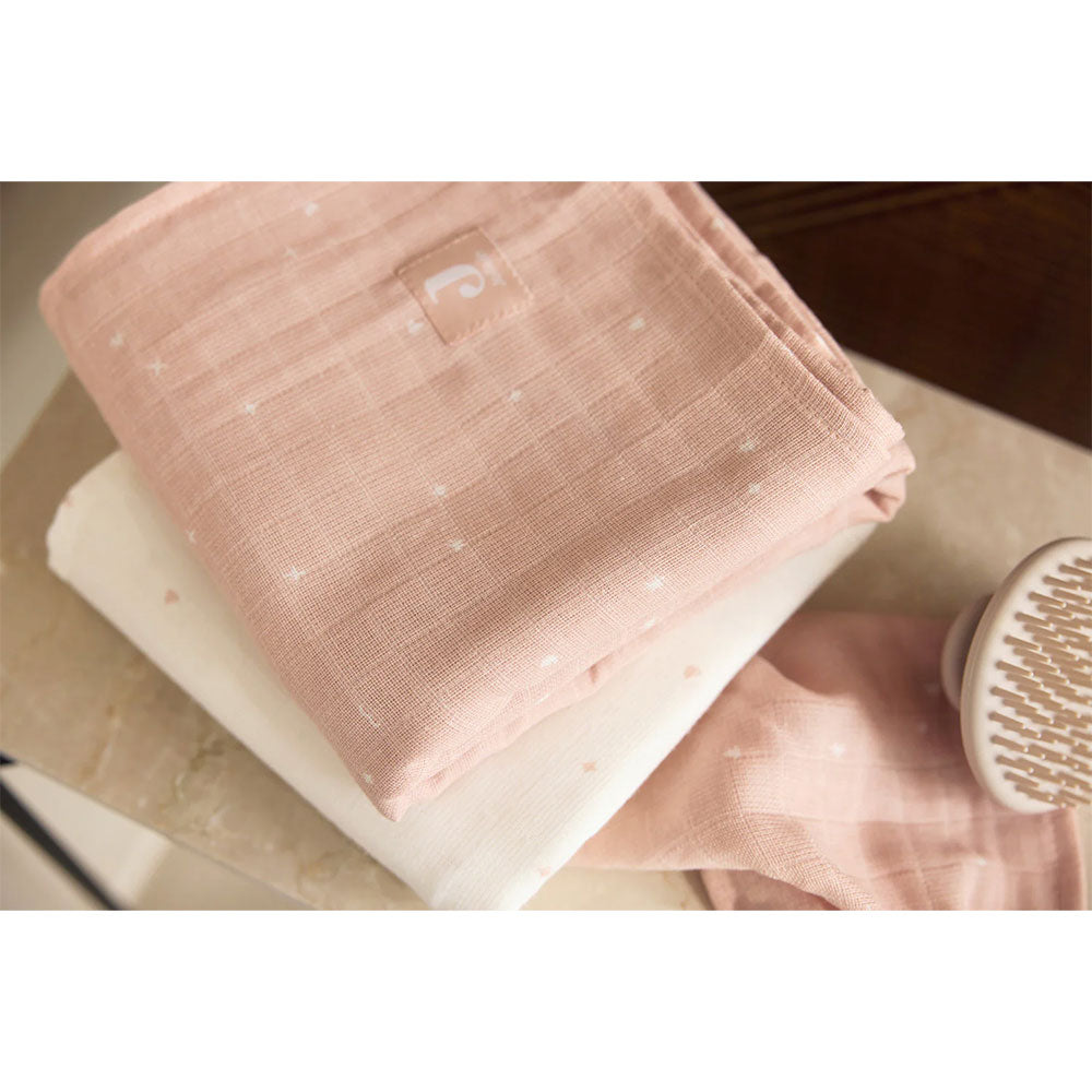 Jollein Twinkling Swaddle tetra pelene za povijanje 115x115 cm 2 kom, Wild Rose