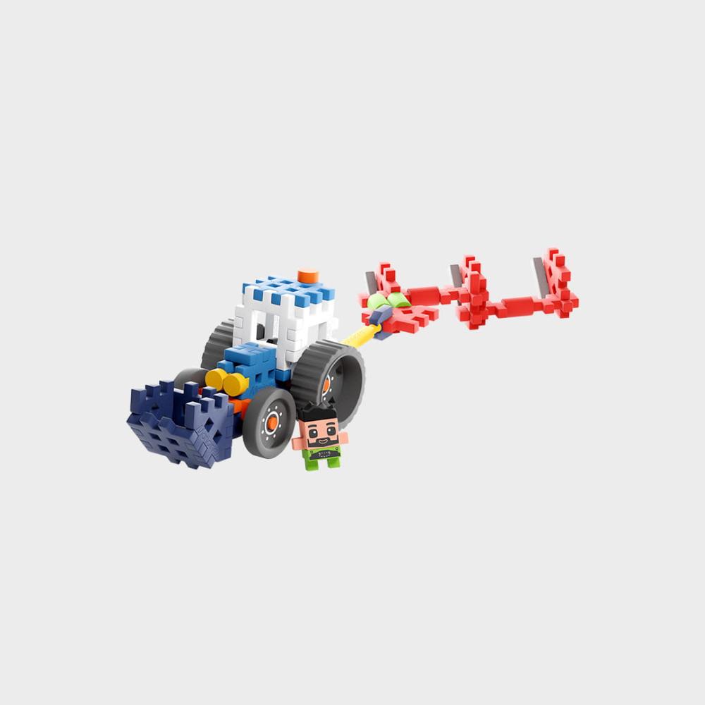 Marioinex Mini Waffle Farmer 50 kom - Tractor with Plow