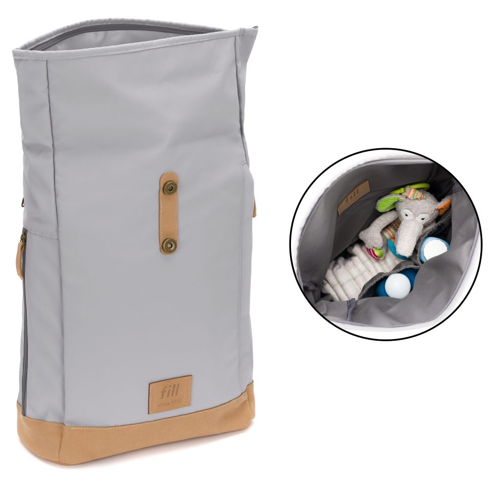 Fillikid torba/ruksak za mamu Rolltop Berlin - Stone grey