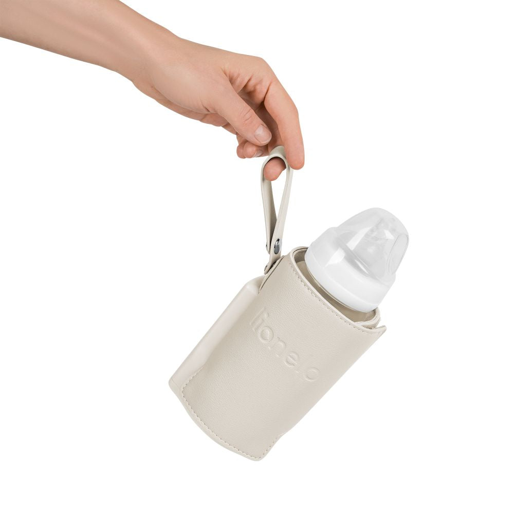 Lionelo Thermup Go Plus električni prijenosni grijač bočica - TERMOSICA s baterijom, Beige Calm