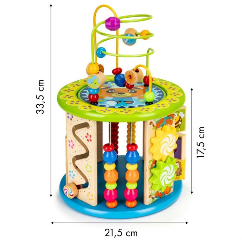 Ecotoys Drveni edukativni valjak s igrama 3 god+
