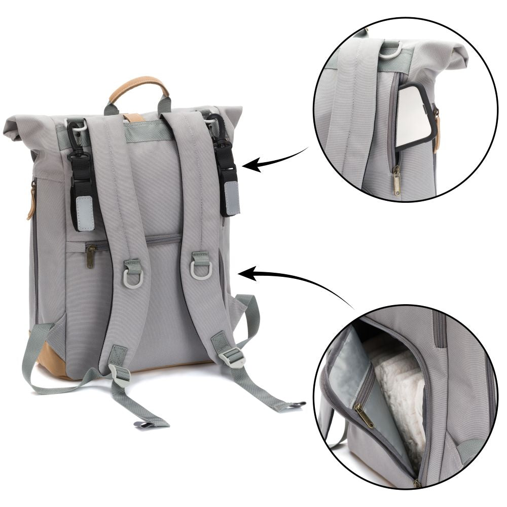 Fillikid torba/ruksak za mamu Rolltop Berlin - Stone grey