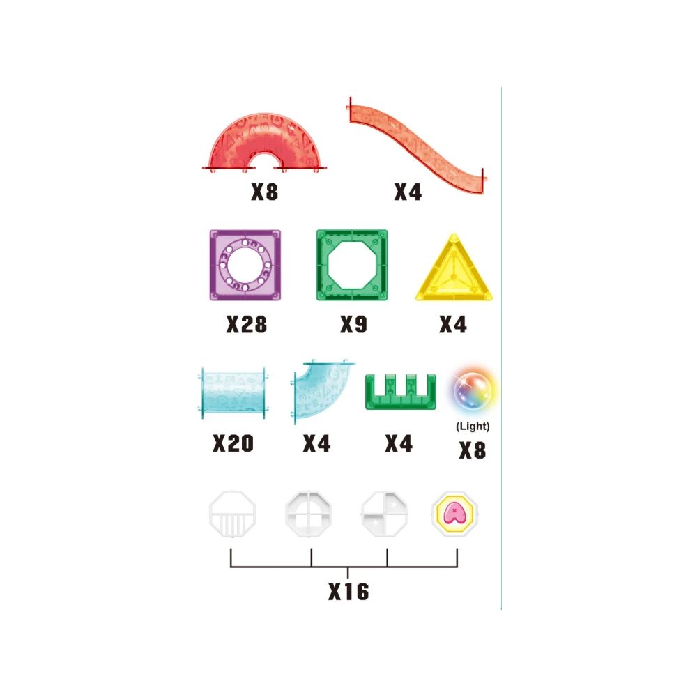 Magnetni set blokovi LED loptice - 105 dijelova
