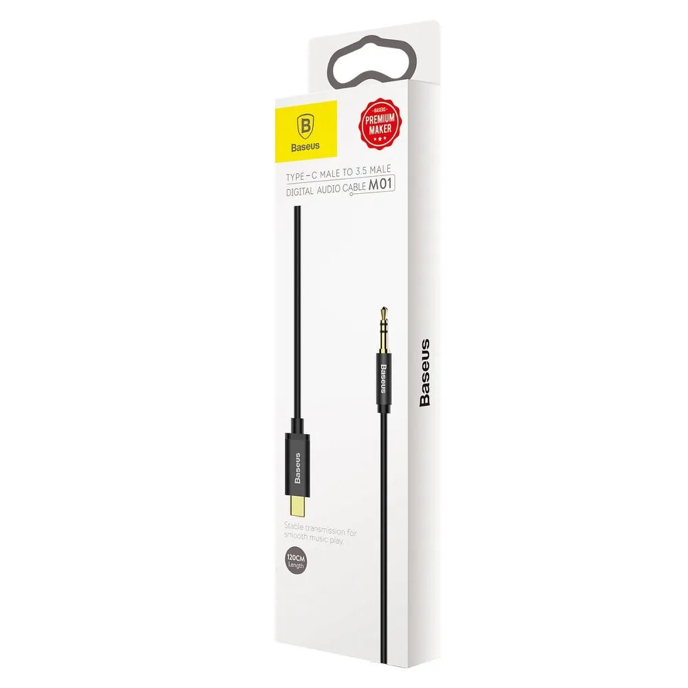 BASEUS Yiven Type-C muški na 3,5 muški audio kabel M01 crni CAM01-01