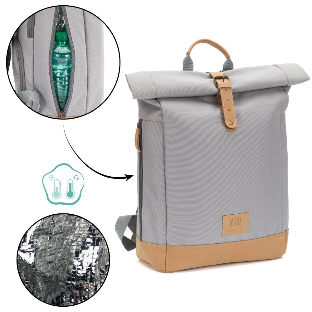 Fillikid torba/ruksak za mamu Rolltop Berlin - Stone grey