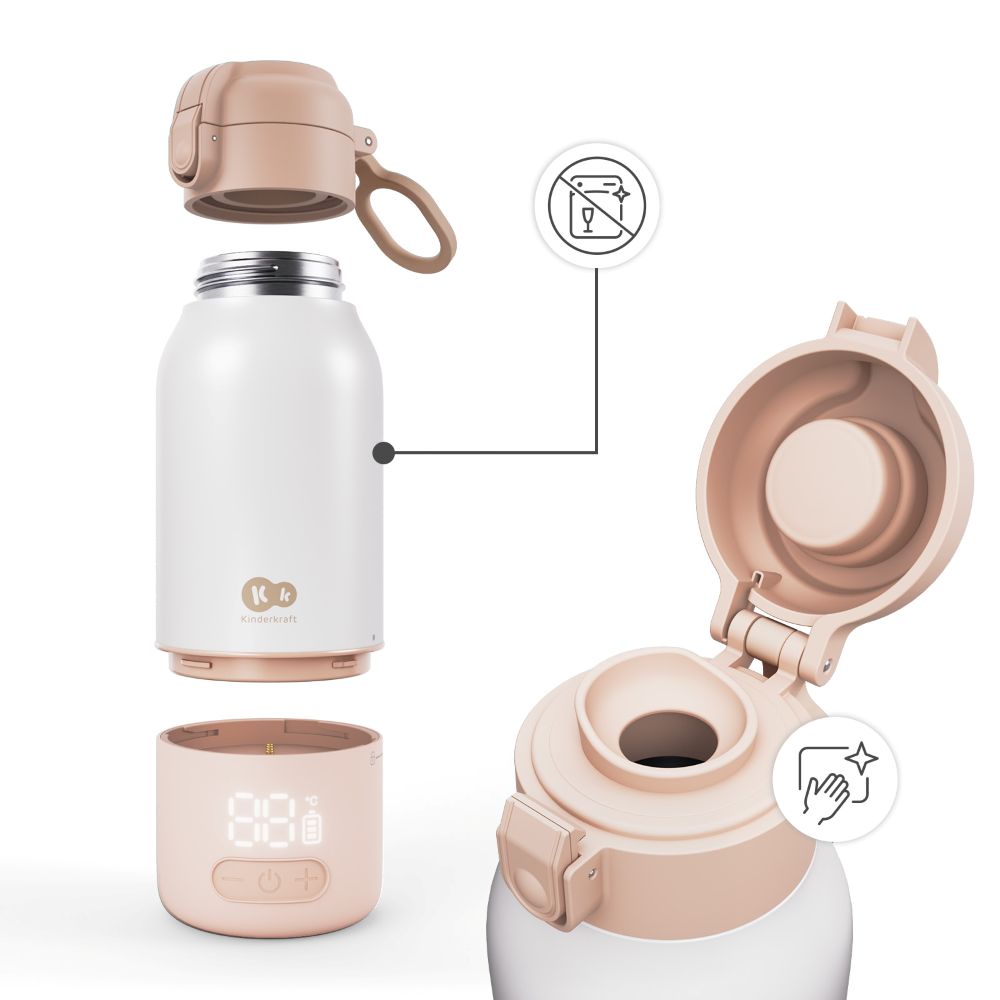 Kinderkraft GAJA prijenosni grijač - bočica/termosica s baterijom 500 ml, Beige