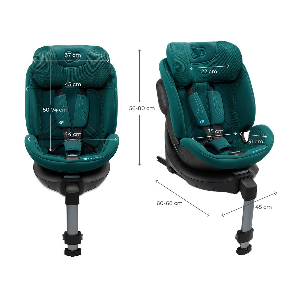 Kinderkraft autosjedalica XRIDER 2 i-Size 0-36 kg (40-150 cm) 360, zelena