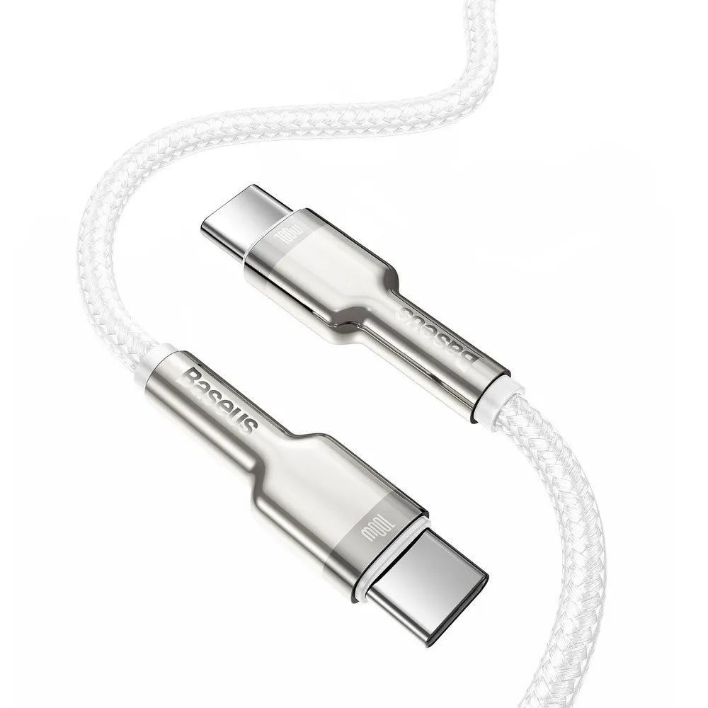 BASEUS kabel Type- C do Type- C PD100W Metalni kabel CATJK-D02 2m bijeli