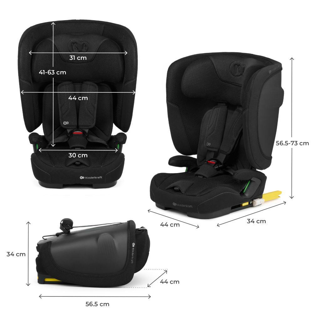 Kinderkraft autosjedalica FIX2GO i-Size 9-36 kg (76-150 cm), Black