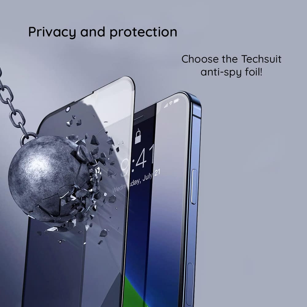 Techsuit – 111D kaljeno Privacy Full Glue staklo za Xiaomi Redmi 13C 4G / 13C 5G / Poco C65 / Poco M6