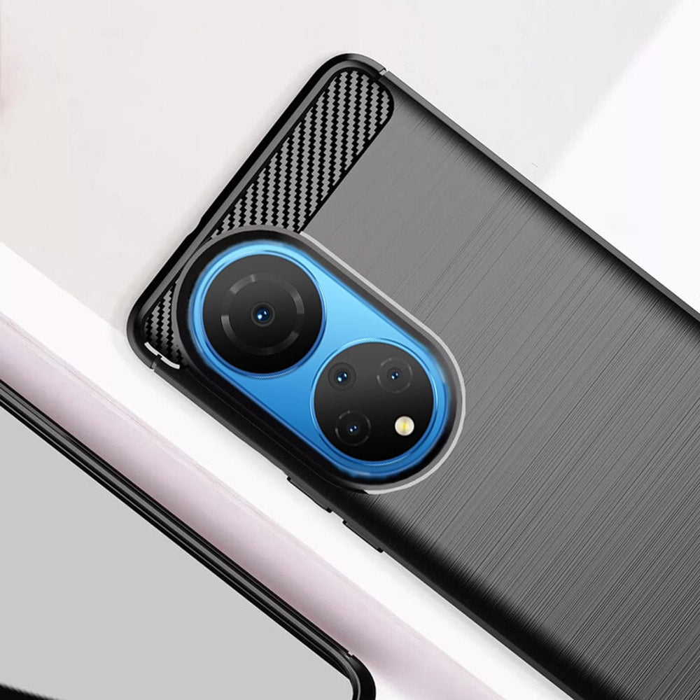Techsuit Carbon Silicone maska za Honor X7 - crna