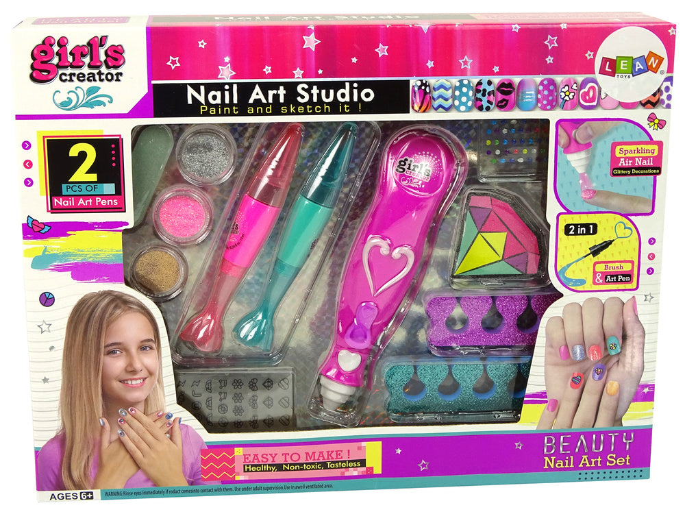 Nail Painting Set Nail Pens Glitter Dispenser Diamonds