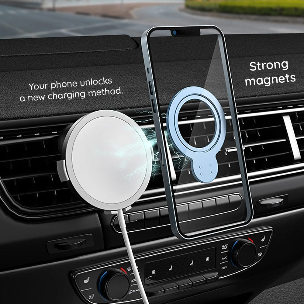 Techsuit - MagSafe telefonski prsten (MPR4) - Okrugli oblik- aluminijska legura - crni