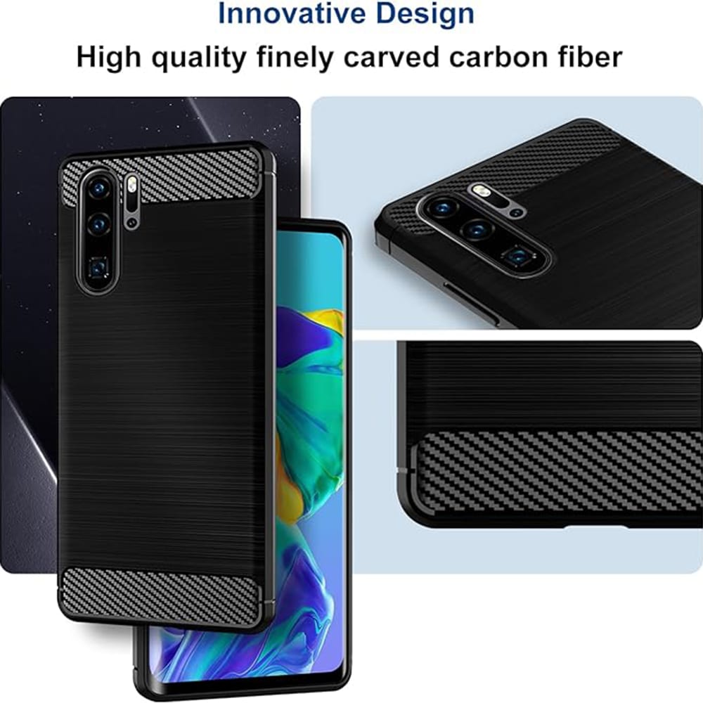 Techsuit Carbon Silicone maska za Huawei P30 Pro – plava
