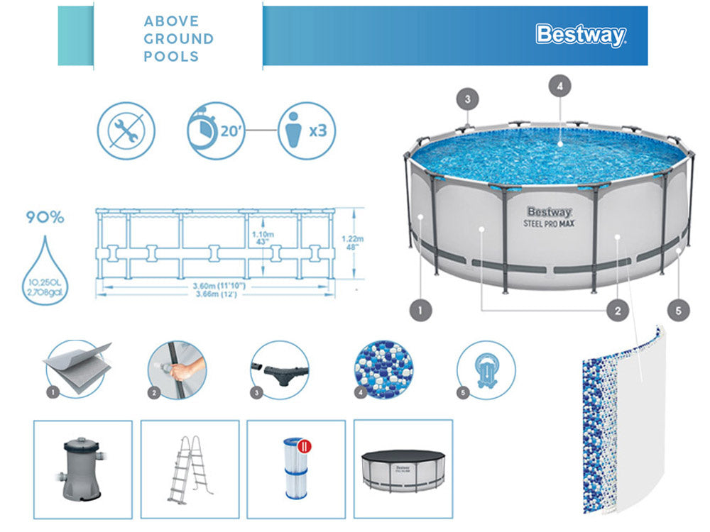 Bestway bazen 366x122cm 11u1