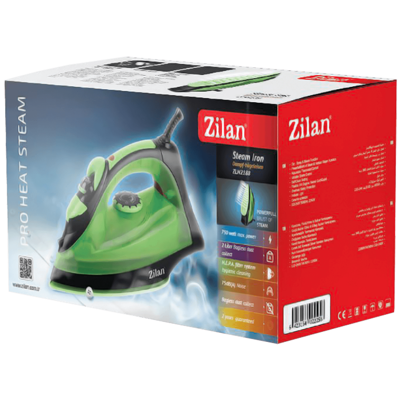 Zilan Glačalo na paru, 2200 W, Anticalc And Drip, zeleno/crna - ZLN2189
