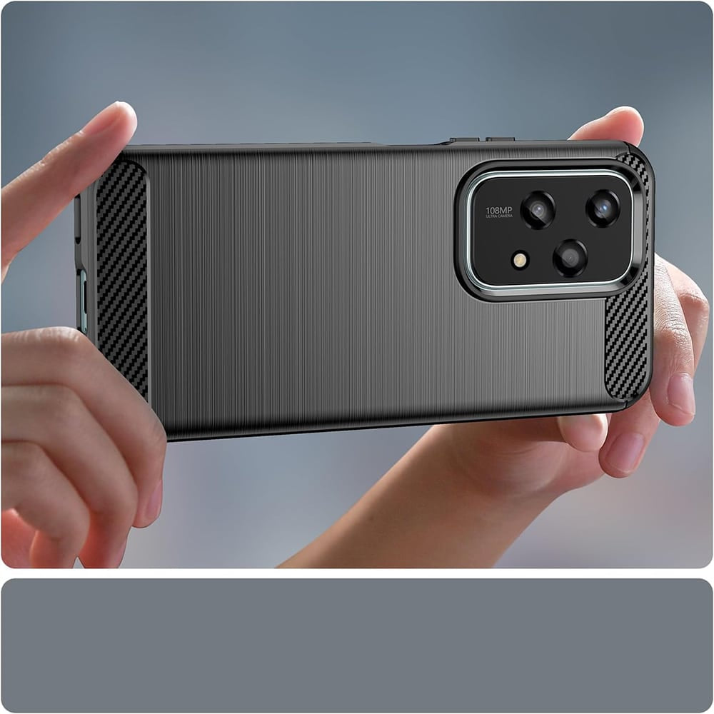 Techsuit Carbon Silicone maska za Honor 200 Lite – crna