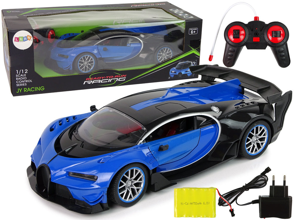 Sportski automobil na daljinsko upravljanje sa prednjim svjetlima 34 cm- plavi