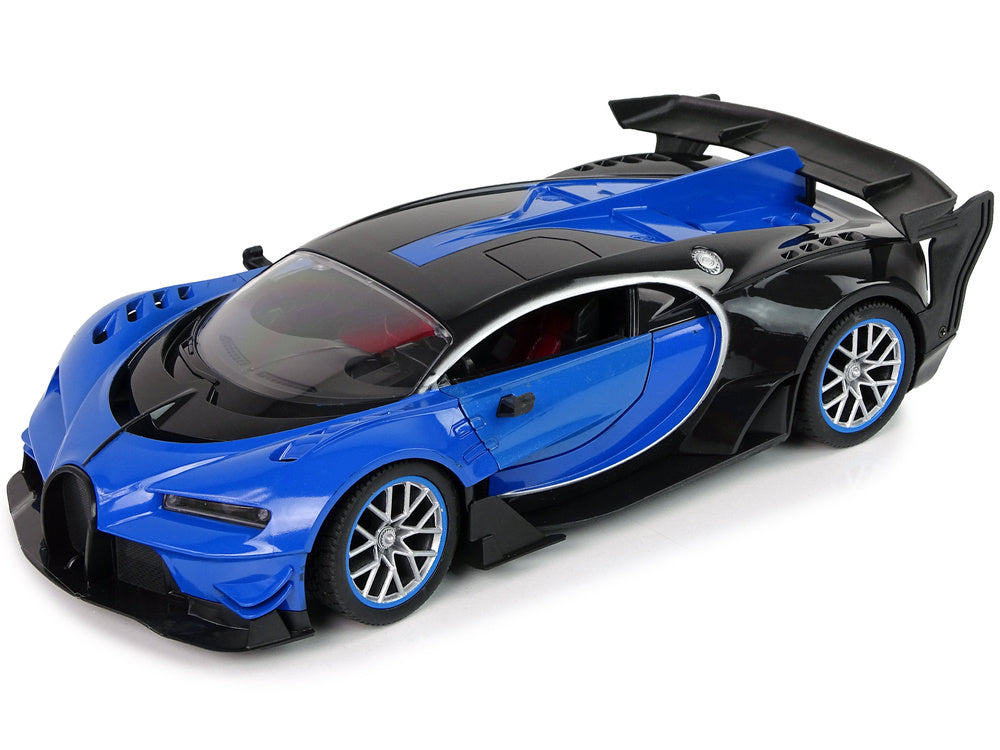 Sportski automobil na daljinsko upravljanje sa prednjim svjetlima 34 cm- plavi