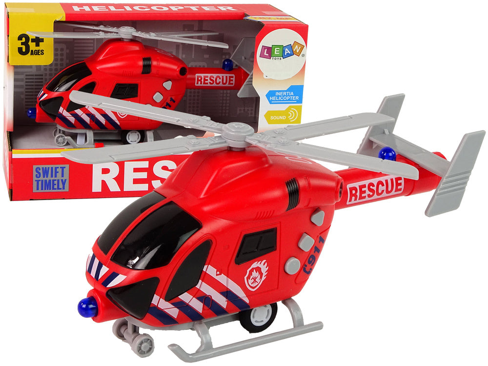 Vatrogasni helikopter za igru sa zvučnim i svjetlosnim efektima - crveni
