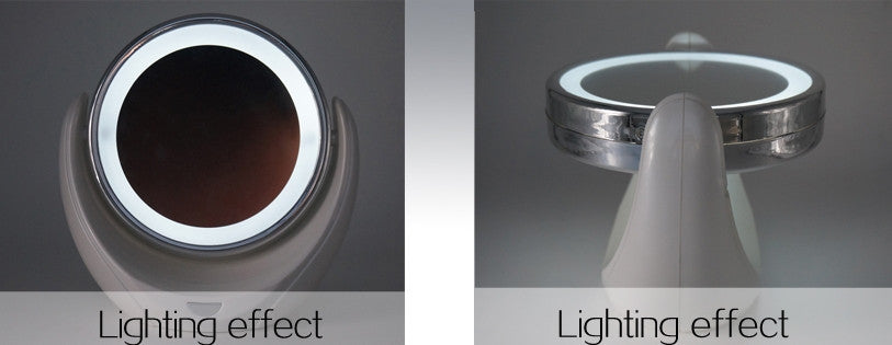 MakeUp dvostrano ogledalo sa LED svetlima, 5x uvećan odraz