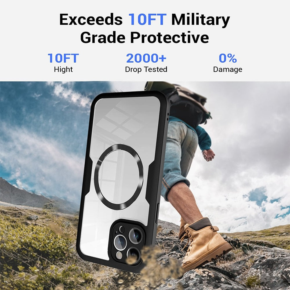 Techsuit - ColorVerse 360 MagSafe serija obostrana zaštitna maskica za iPhone 12 - crna