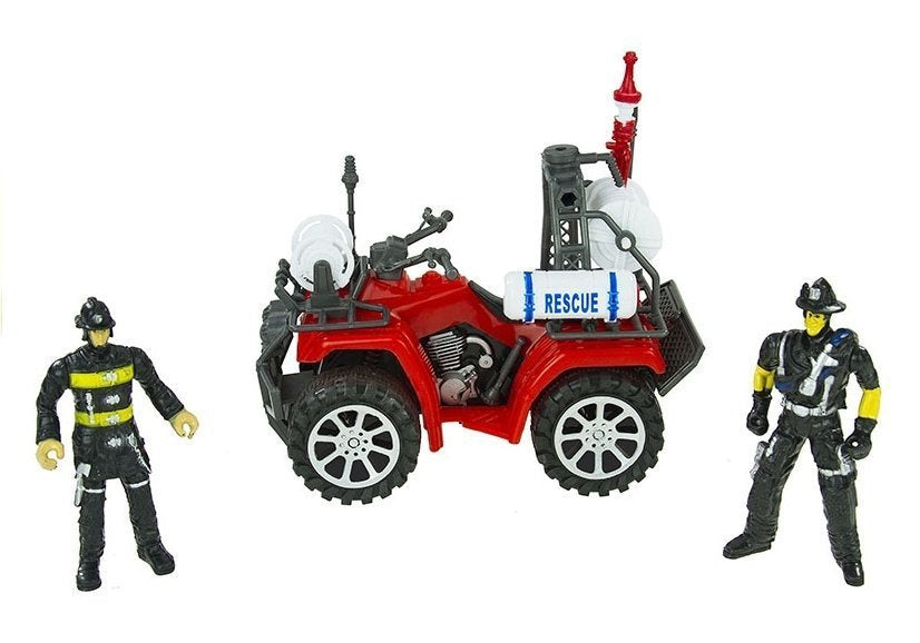 Duży Zestaw Straż Pożarna Wóz Strażacki Figurki Quad Kask Dla Dziecka
