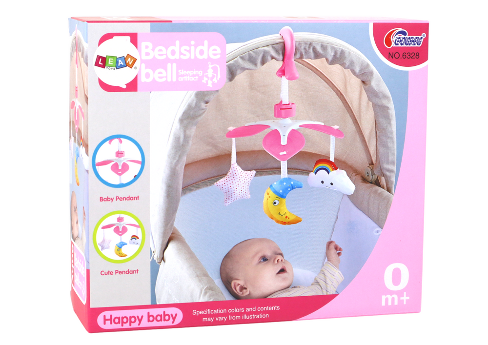 Visilica za bebe za kolica ili krevetić CLIP . roza
