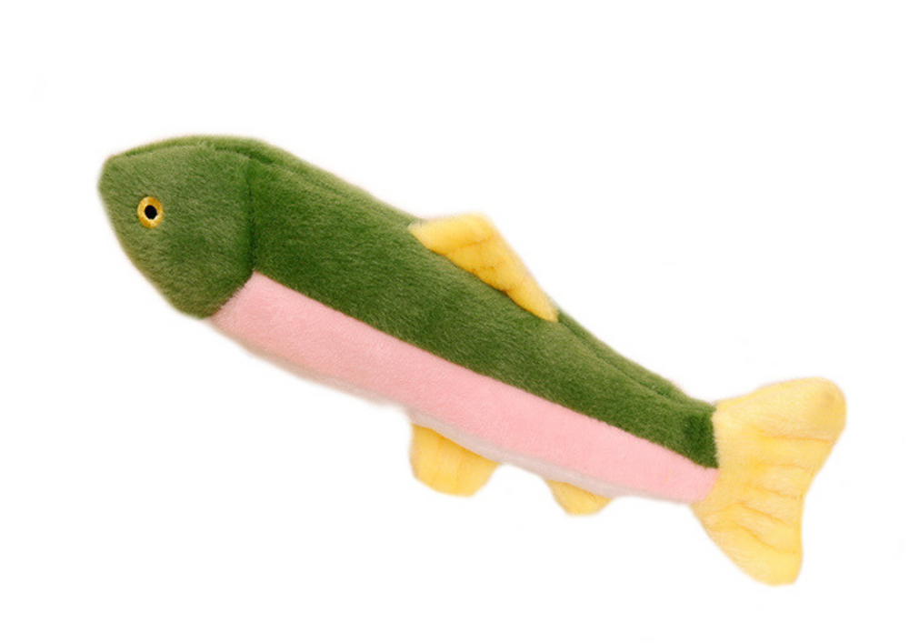 Plišana igračka riba sa zviždaljkom - 30 cm - zeleno/roza