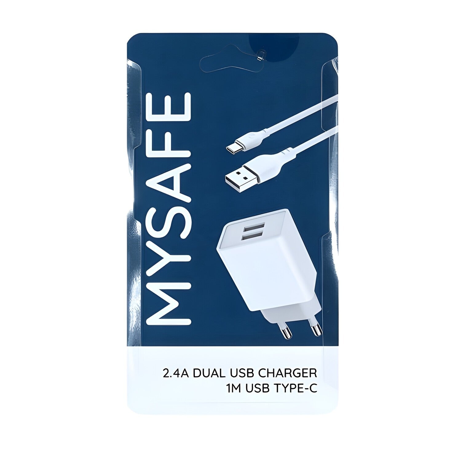 MySafe Ch24A punjač - 1m - Kabel tip C 2,4A - Bijela KP26676